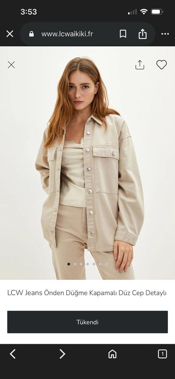 LCW Jeans Bej Kadın Düğmeli Gömlek - Görsel 5