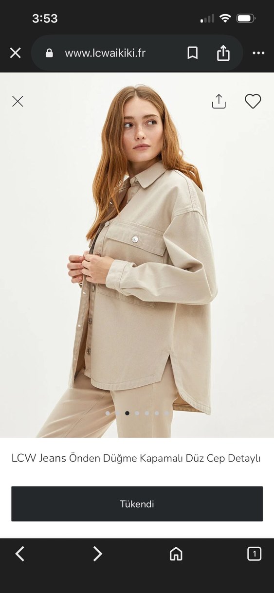 LCW Jeans Bej Kadın Düğmeli Gömlek - Görsel 4