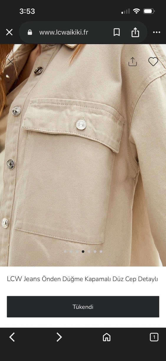 LCW Jeans Bej Kadın Düğmeli Gömlek - Görsel 3