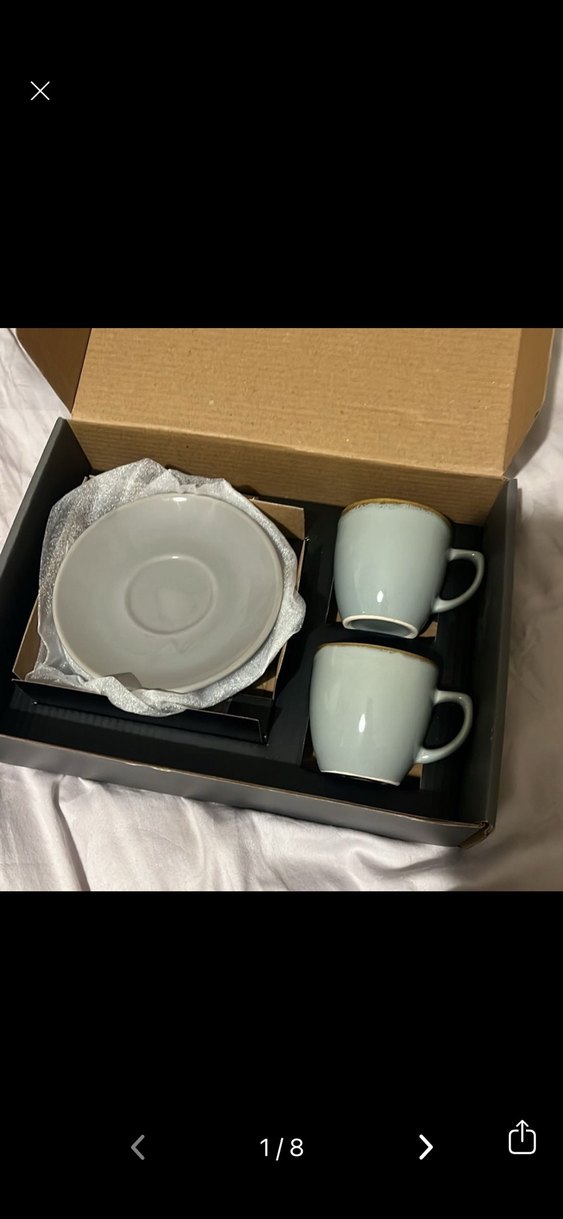 Gri Seramik Kahve Fincanı ve Tabağı - Görsel 2