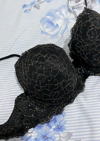diğer Beden Nakışlı Siyah Gotik Sütyen