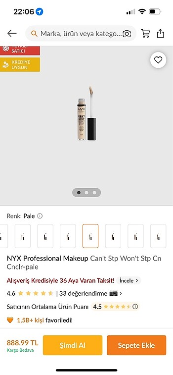  Beden Renk Nyx Kapatıcı