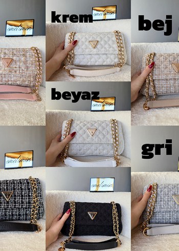 Guess guess büyük boy ışıltılı omuz çantası