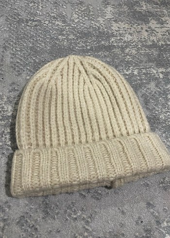 Krem Rengi Kadın Yün Bere - Görsel 3