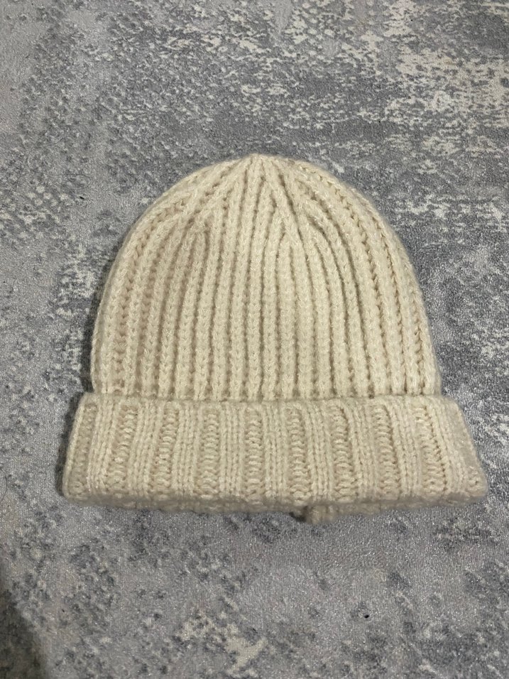 Krem Rengi Kadın Yün Bere - Görsel 4