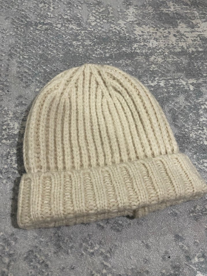 Krem Rengi Kadın Yün Bere - Görsel 3