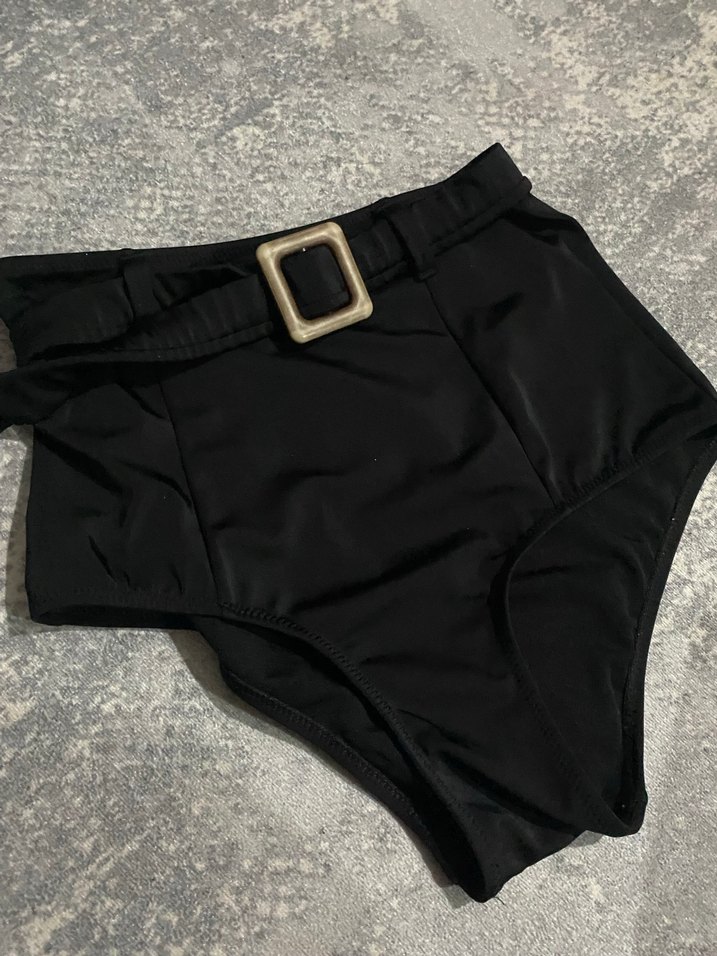 Kemerli Siyah Mini Bikini Altı - Görsel 2