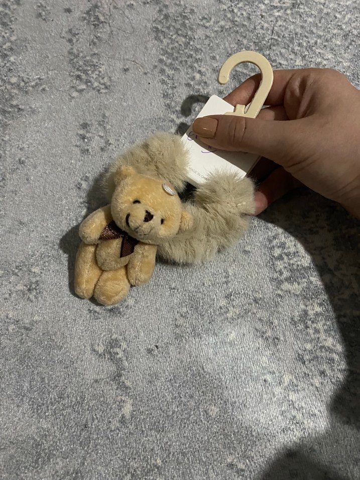 Bej Peluş Ayıcık toka - Görsel 2