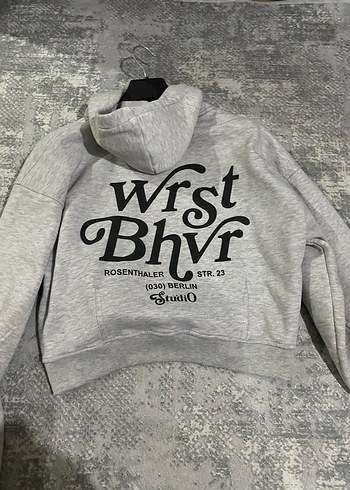 Gri Kapüşonlu Kadın Sweatshirt - Görsel 3