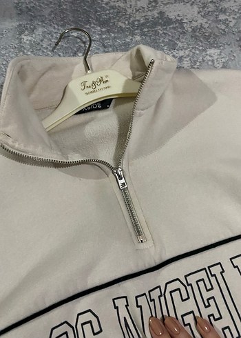 Kadın Baskılı Fermuarlı Sweatshirt - Görsel 3