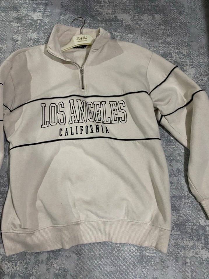 Kadın Baskılı Fermuarlı Sweatshirt - Görsel 2