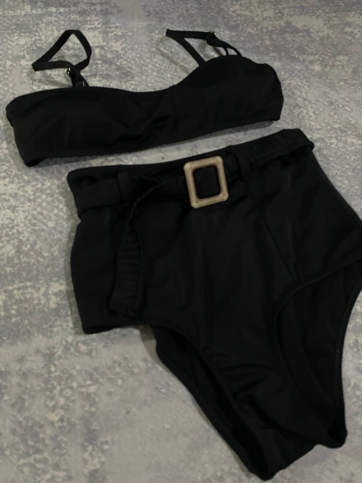 Tokalı Siyah Mini Bikini - Görsel 2