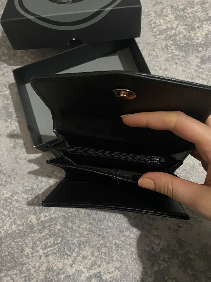 Siyah Deri Kadın cüzdan  - Klasik Elegans - Görsel 5