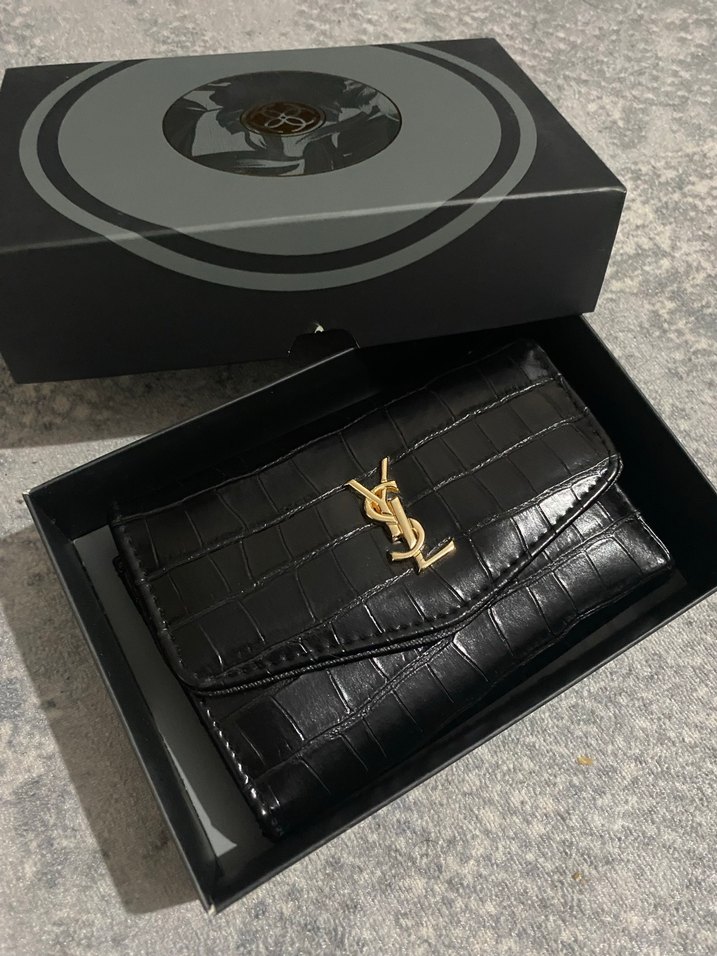 Siyah Deri Kadın cüzdan  - Klasik Elegans - Görsel 2