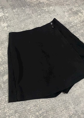 Siyah Dantel Detaylı Mini şort  Etek - Görsel 2