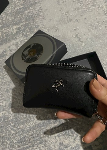 Klasik Siyah Deri Fermuarlı Kadın kartlık - Görsel 2