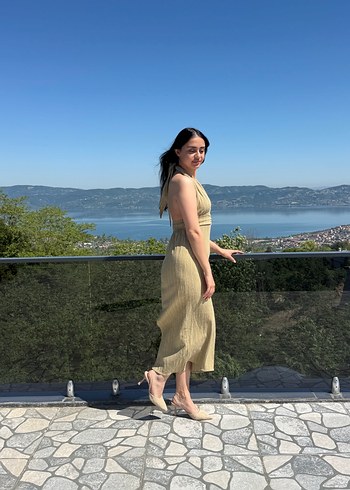 Bershka keten plaj elbisesi