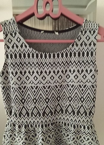 Gri Desenli Bohem Kadın Triko Elbise - Görsel 7