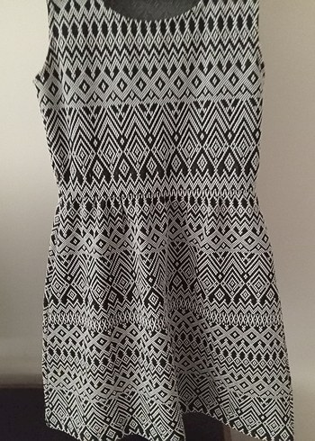 Gri Desenli Bohem Kadın Triko Elbise - Görsel 6