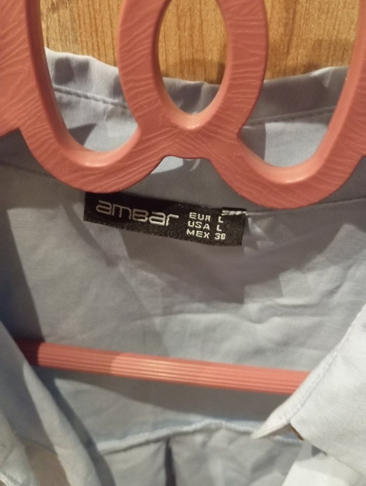 Mavi Keten Mini Gömlek - Görsel 3