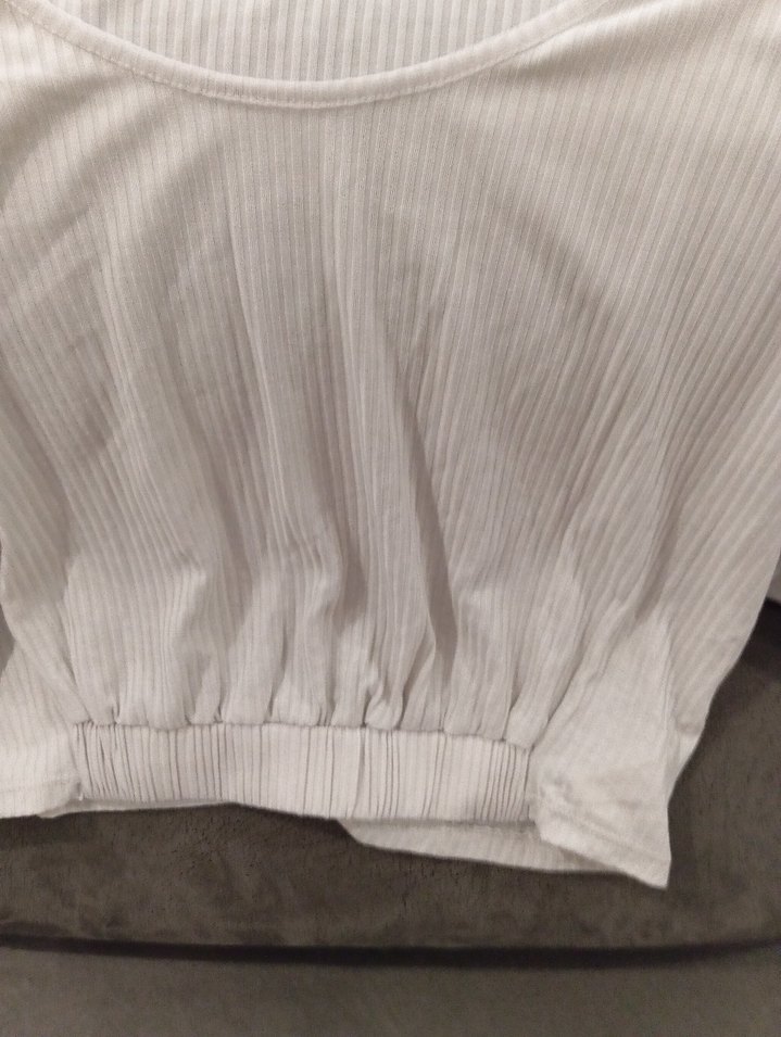 Bej Keten Pliseli Kadın Bluz - Görsel 3