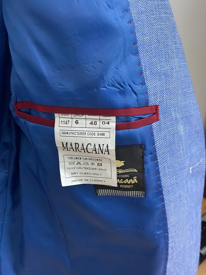 Düğmeli Mavi Erkek Ceket - Görsel 3