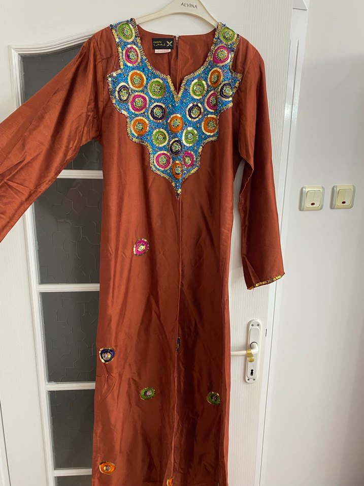 Boncuk İşlemeli Uzun Bohem Elbise - Görsel 4