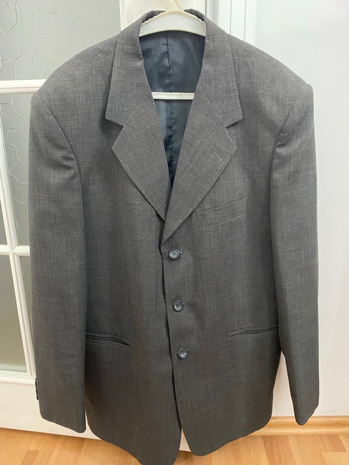 Gri Erkek Düz Kesim Ofis Takım Ceketi - Görsel 2