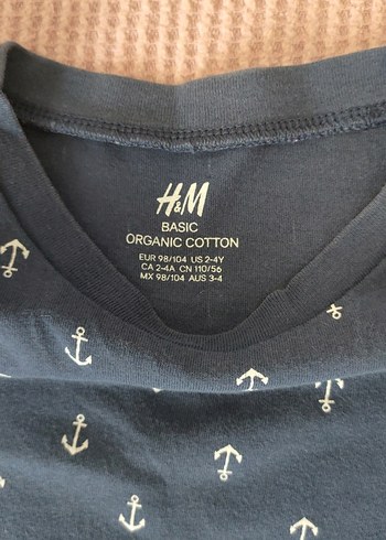 H&M Erkek Çocuk Mavi Kısa Kollu Baskılı Tişört