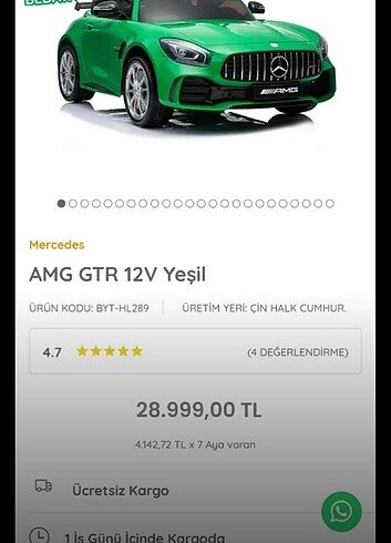 Amg mercedes sıfır garantili akülü araba