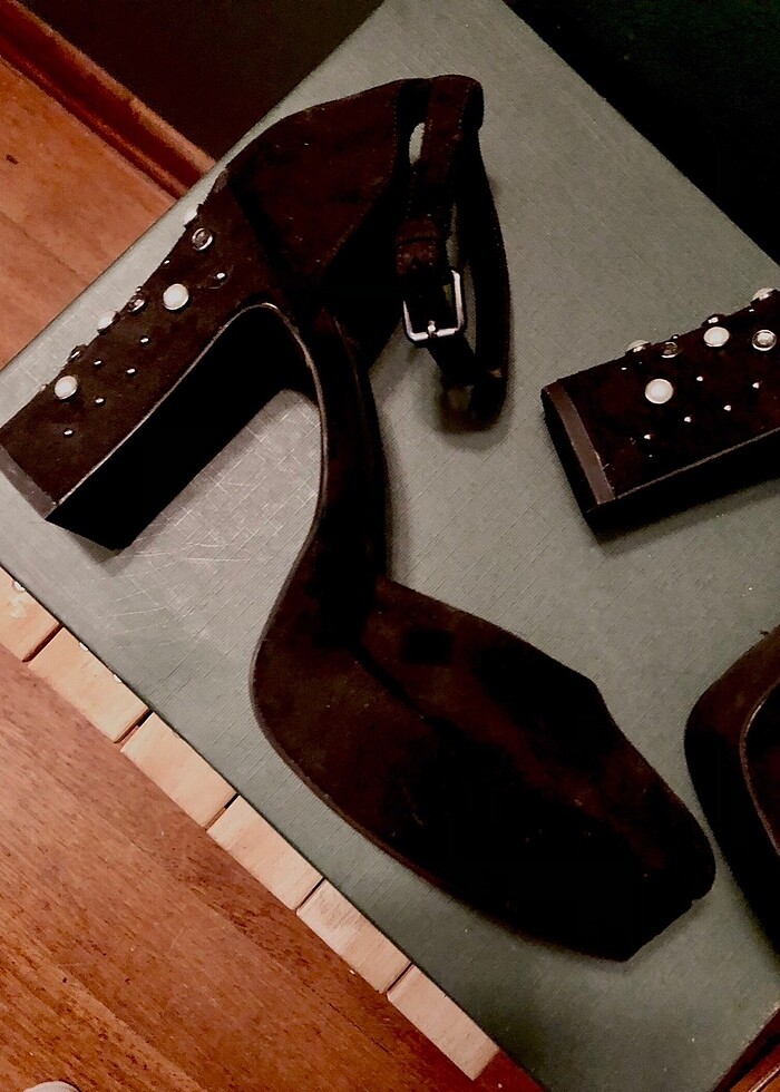 Bershka Yeni Süet Platform Siyah - Görsel 2