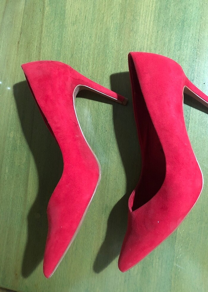 Stradivarius Süet Kırmızı 40 Numara - Görsel 2