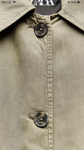 Zara Sıfır Etiketli Haki Ceket - Görsel 5