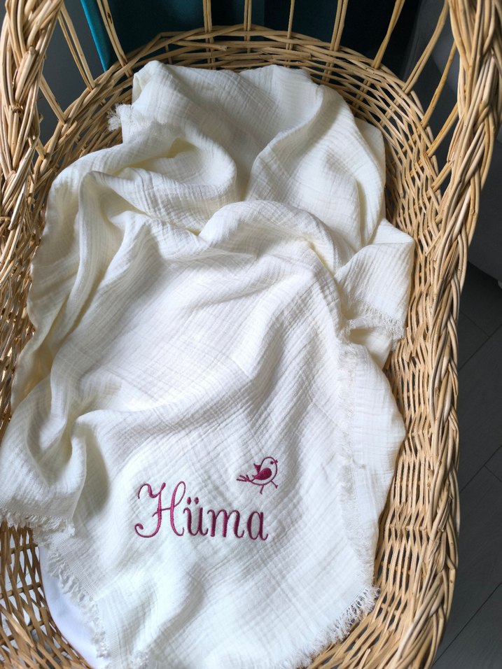 Nakışlı Müslin Bebek Battaniyesi - Görsel 2