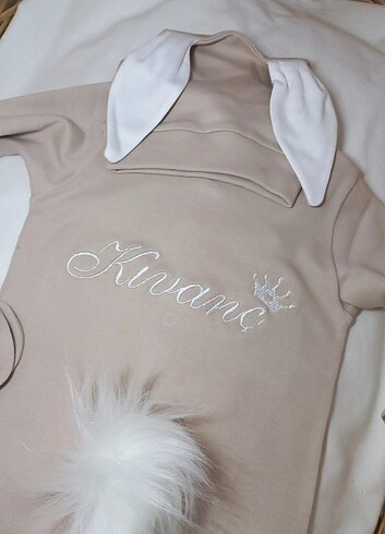 Nakışlı tavşan tulum hastane çıkış seti  - Görsel 6