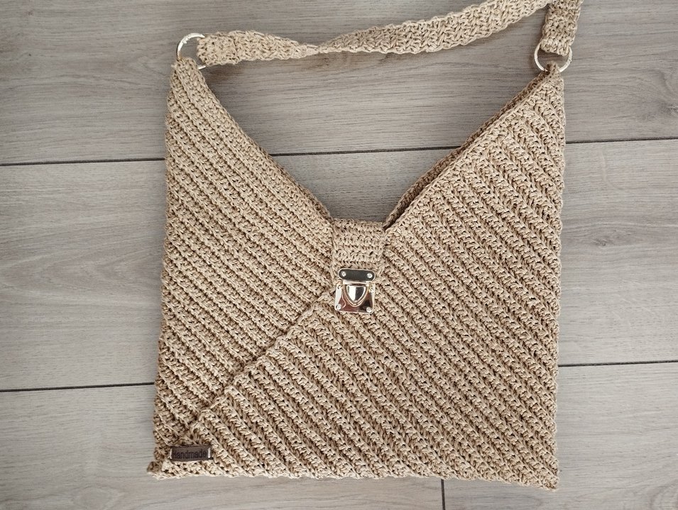 Bej Örgü Kadın Çanta - Görsel 2