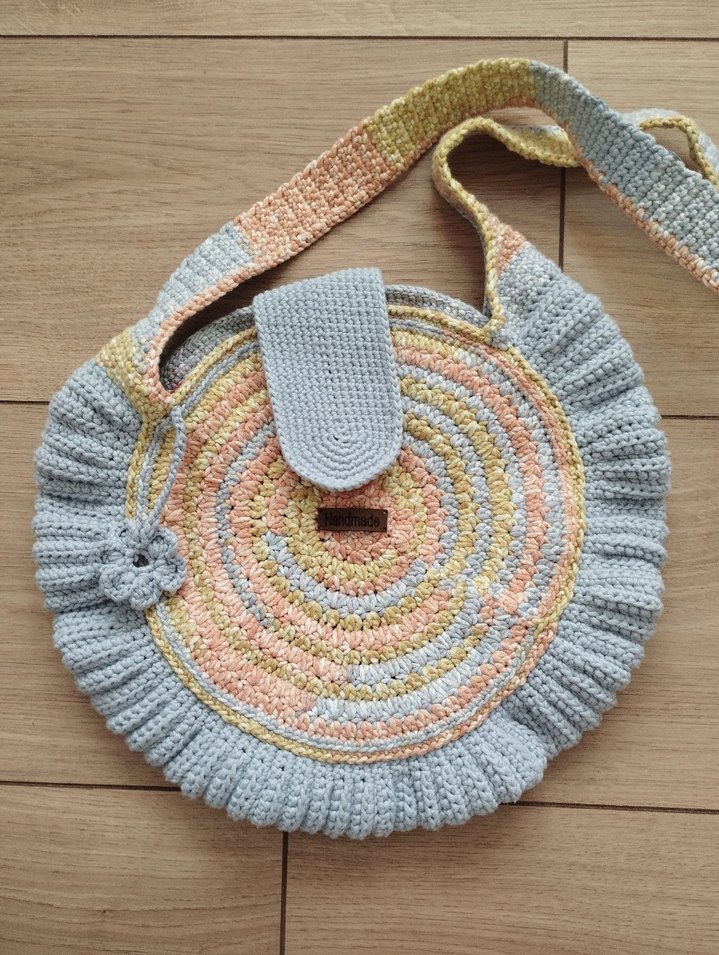Fırfırlı Pastel Renk Örgü Bohem Kadın Çanta - Görsel 5