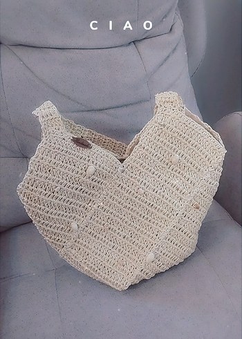 Bej Örgü Bohem Kadın Çanta - Görsel 7