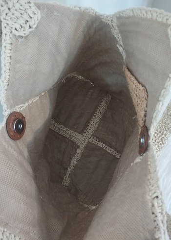 Bej Örgü Bohem Kadın Çanta - Görsel 6