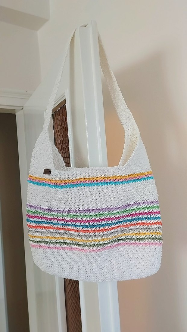 Bohem Çok Renkli Örgü Kadın Çanta - Görsel 3