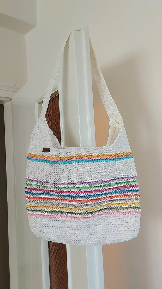 Bohem Çok Renkli Örgü Kadın Çanta - Görsel 2