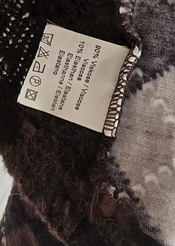 Kahverengi Desenli Örgü Kadın Yelek - Görsel 4