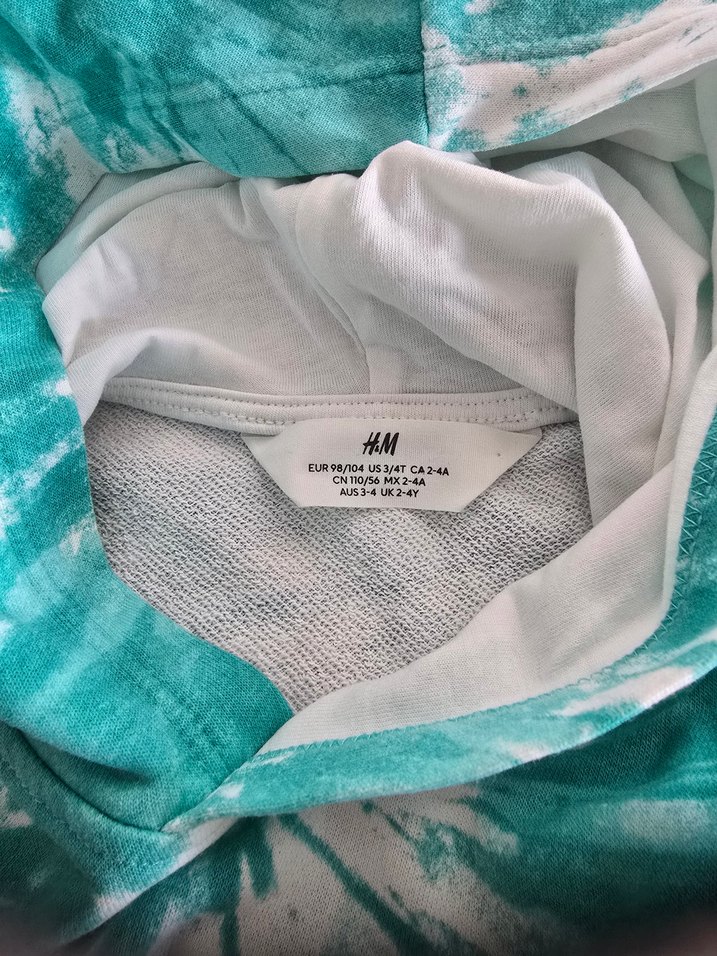 Kapüşonlu Batik Desenli Kız Sweatshirt - Görsel 5