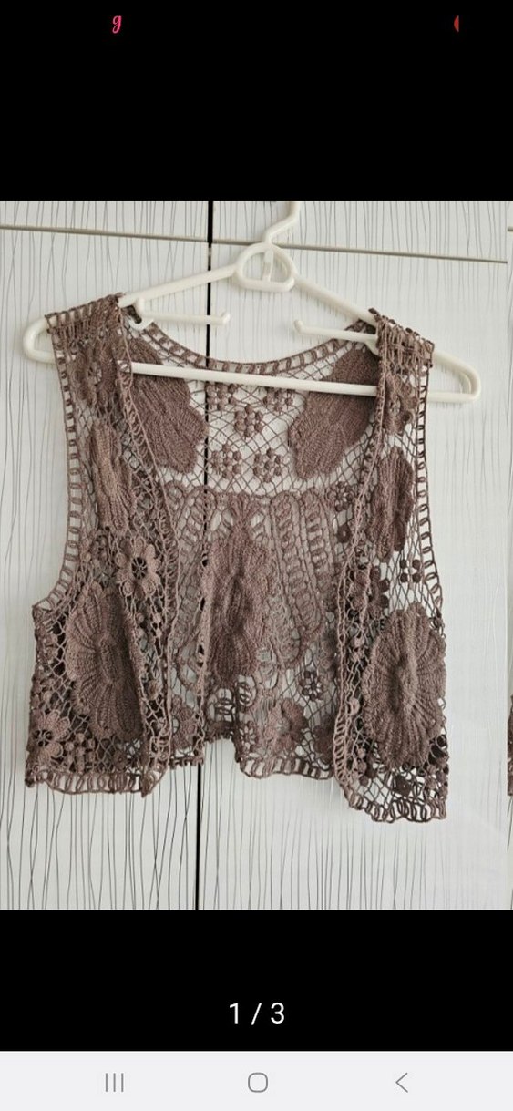 Bohem Dantel Detaylı Kadın Örgü Yelek - Görsel 3