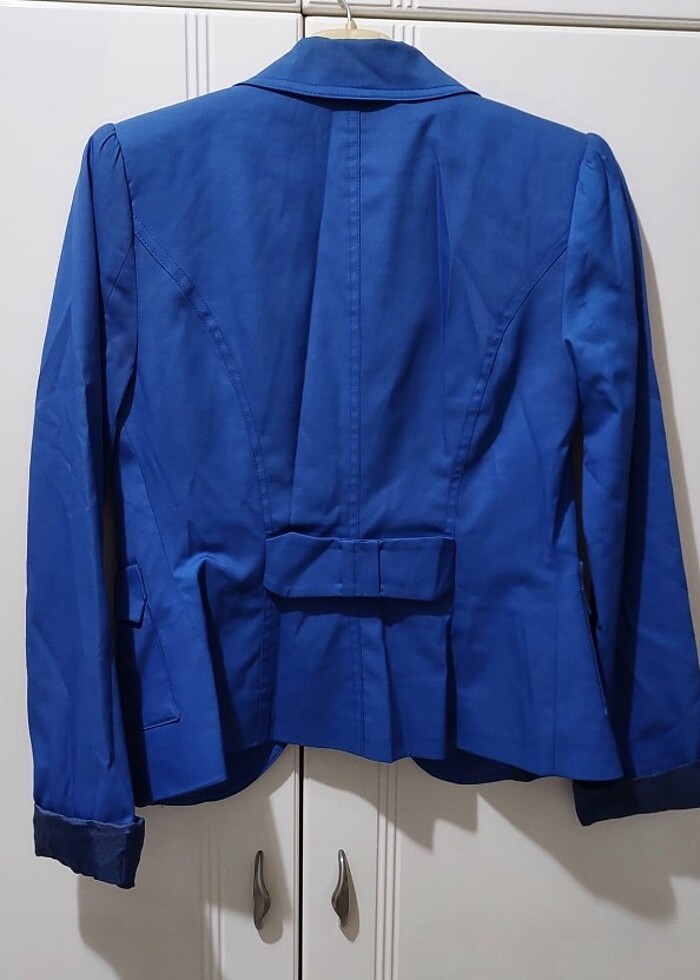 Kadın mavi blezer ceket - Görsel 2