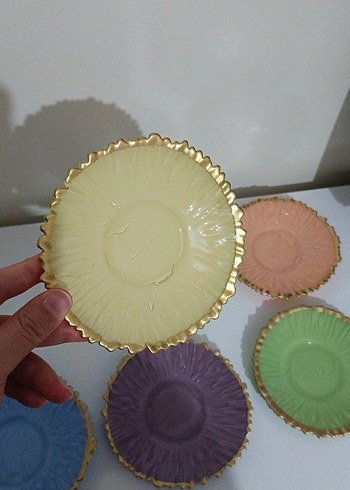 Diğer Renkli çay bardağı altlığı Seti