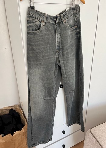 Gri Midi Kadın Jean Pantolon