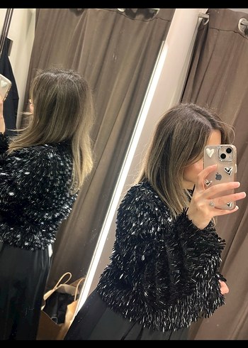 m Beden Siyah Kürklü Midi Kadın Ceket