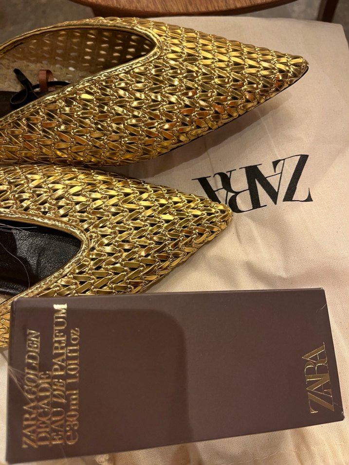 Altın Renk Deri Stiletto Topuklu Kadın Ayakkabı - Görsel 2