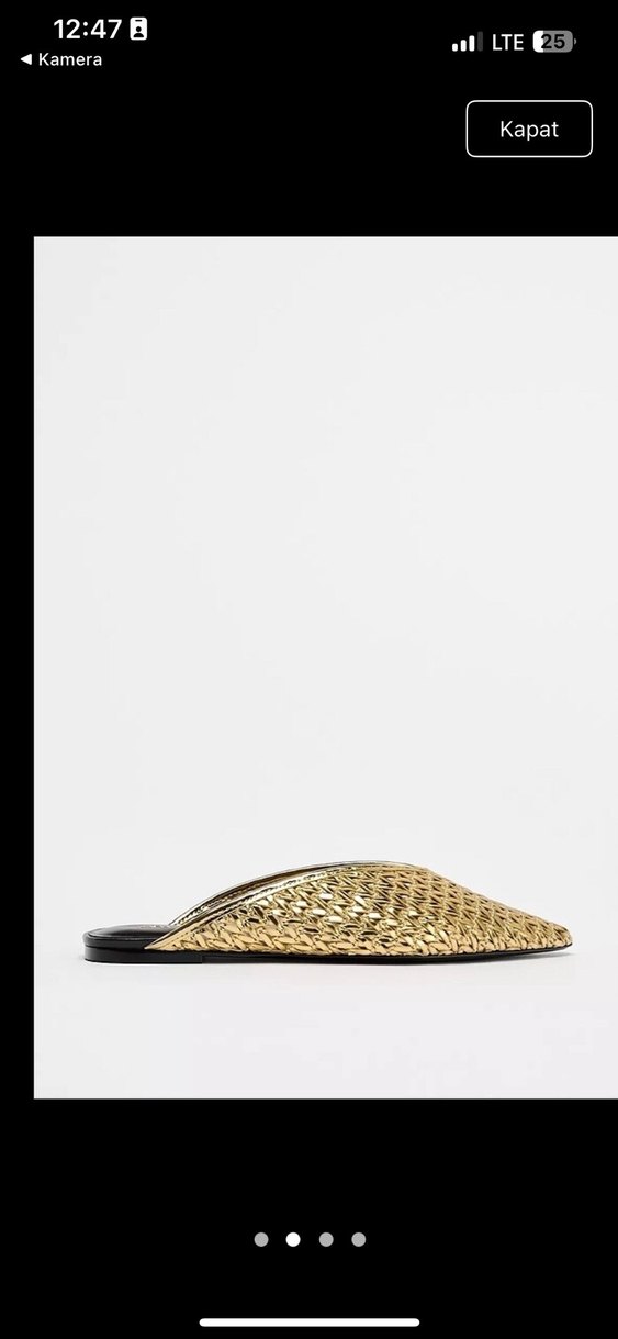 Altın Renk Deri Stiletto Topuklu Kadın Ayakkabı - Görsel 5